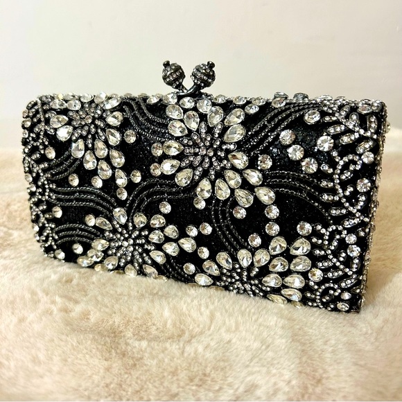Natasha Couture Handbags - Natasha Couture Austrian Crystal Hard Sided Clutch